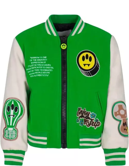 Barrow Green And White College Bomber Jacket