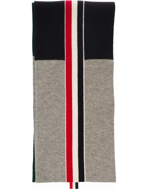 Thom Browne Multicolor Scard With Intarsia Stripe In Wool Man
