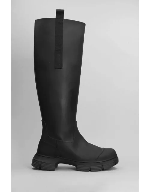 Ganni Boots In Black Rubber/plasic