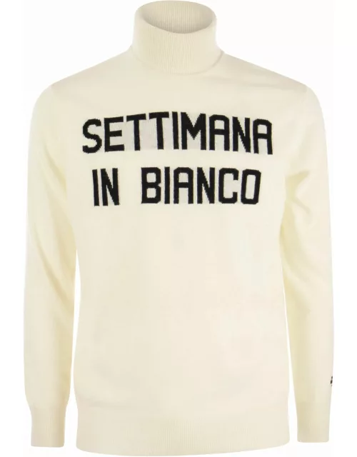 MC2 Saint Barth Wool And Cashmere Blend Turtleneck Sweater Settimana In Bianco
