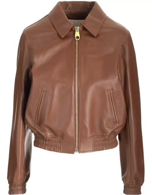 Chloé Leather Bomber Jacket