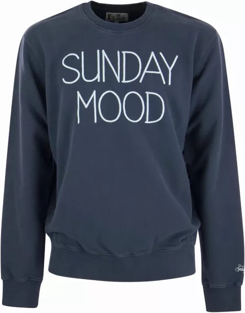 MC2 Saint Barth Cotton Sweatshirt With Sunday Mood Lettering