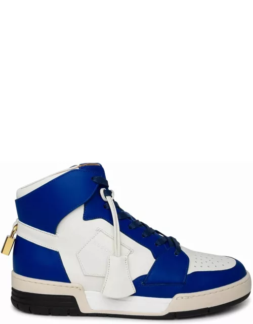 Buscemi air Jon White And Blue Leather Sneaker