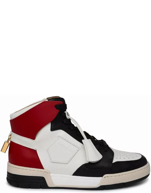 Buscemi air Jon Red And White Leather Sneaker