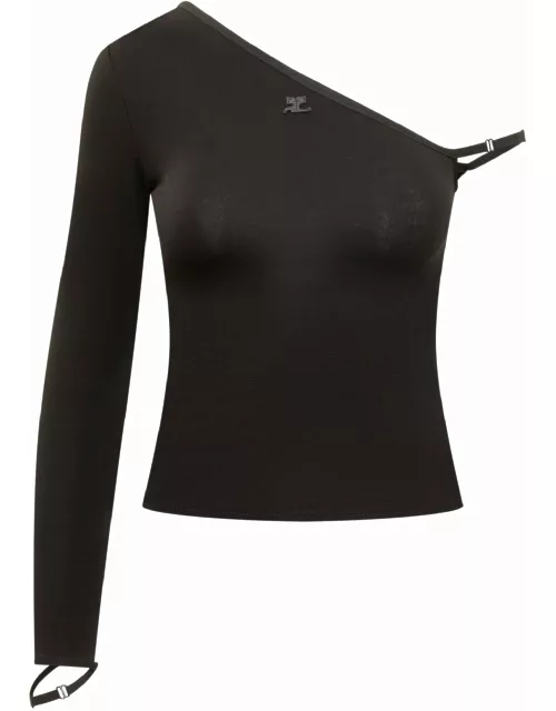 Courrèges Crepe Top With Logo