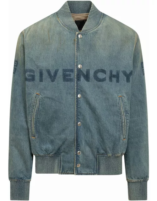 Givenchy Denim Jacket With Destroyed Effect