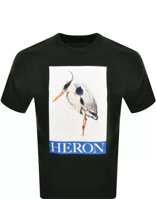 Heron Preston Bird Painted Logo T Shirt Black