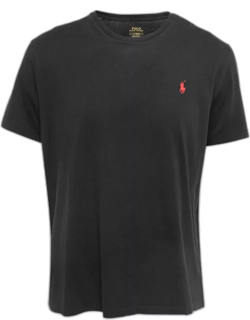 Polo Ralph Lauren Black Logo Embroidered Cotton Crew Neck Half Sleeve T-Shirt