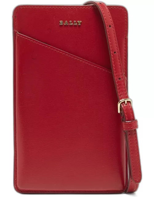 Bally Red Leather Document Crossbody Bag