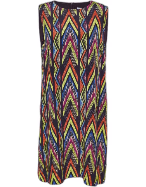 M Missoni Multicolor printed Silk Sleeveless Shift Dress