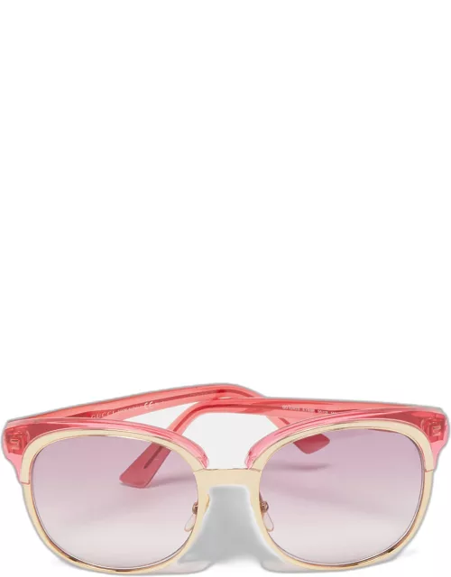 Gucci Pink/Gold GG 4241/S Frame Square Sunglasse