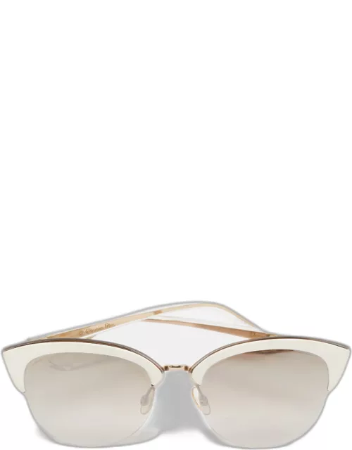 Dior White/Green Gradient Dior Run Aviator Sunglasse