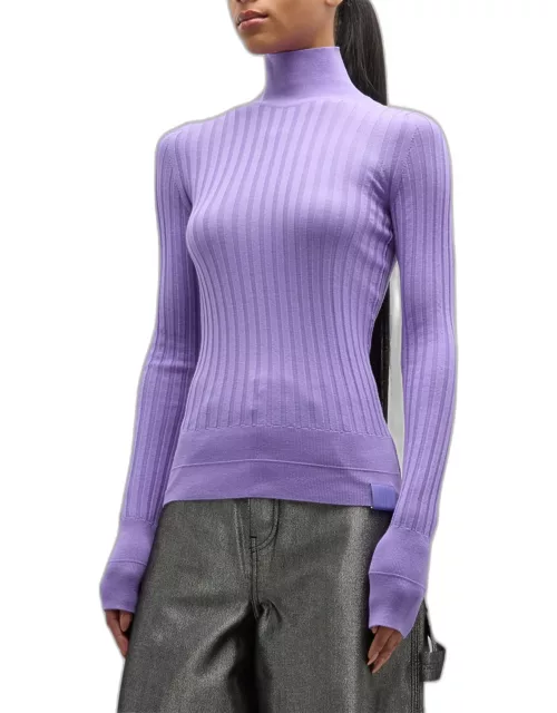 Turtleneck Wide Ribbed Sweater