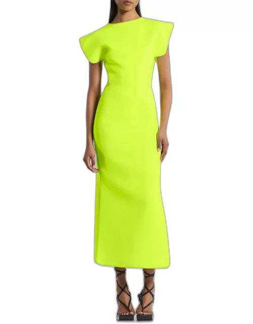 Zephyr Midi Dress with Structured Sleeve