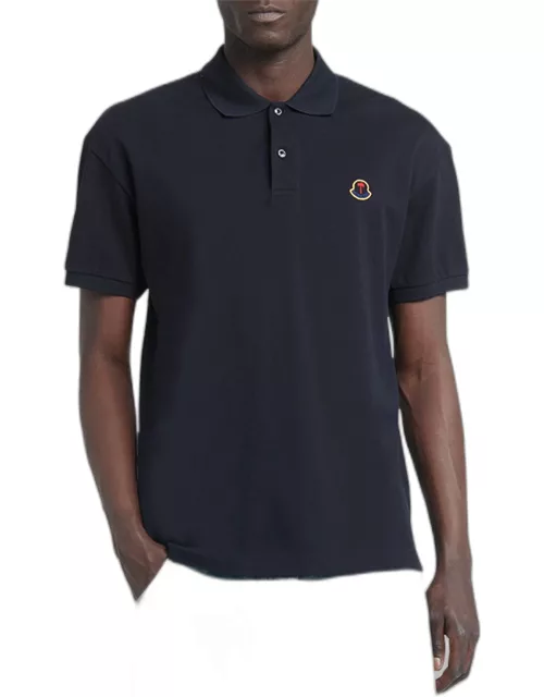 Moncler x Palm Angels Men's Embroidered Crest Logo Polo Shirt
