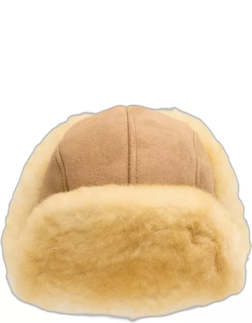 Men's Double-Faced Shearling Aviator Hat