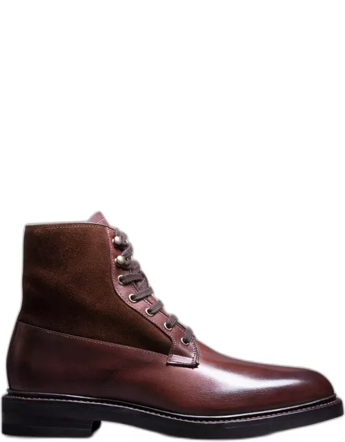 Men's Dain Leather and Suede Lace-Up Boot