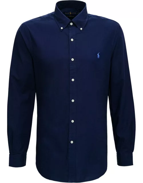 Ralph Lauren Blue Cotton Shirt With Logo