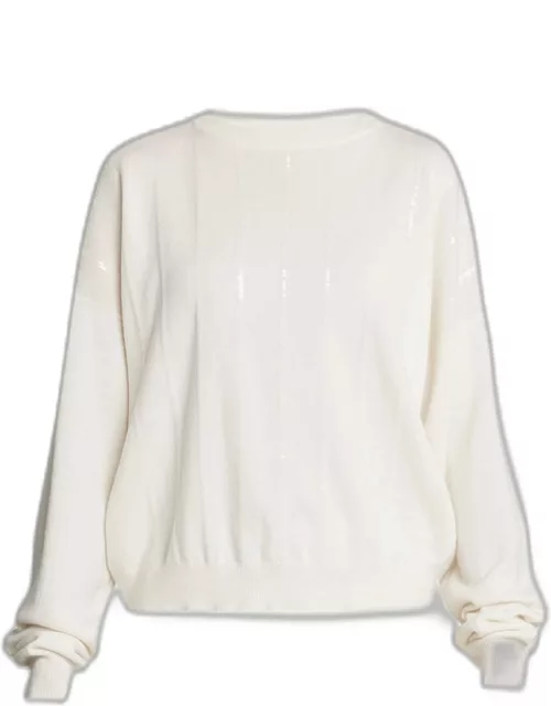 Cashmere Vertical Sequined Sweater