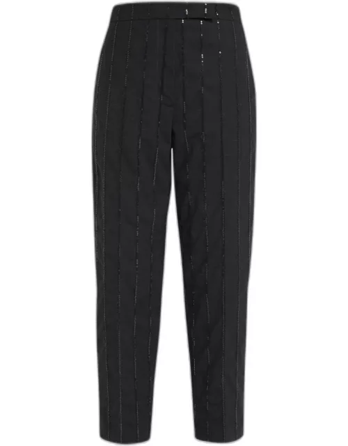 Vertical Beaded Pinstripe Slim Trouser