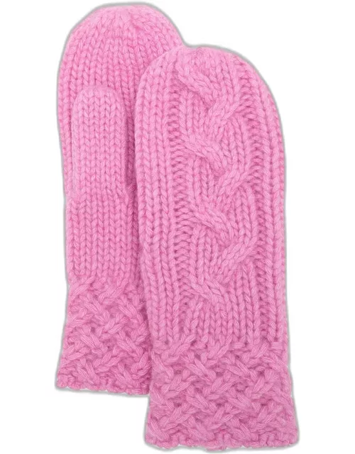 Cable Knit Cashmere Mitten