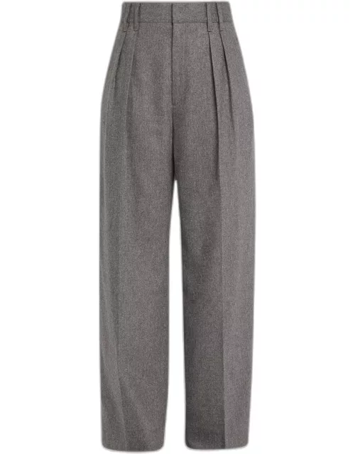Double Pleat Front Wool Cashmere Trouser