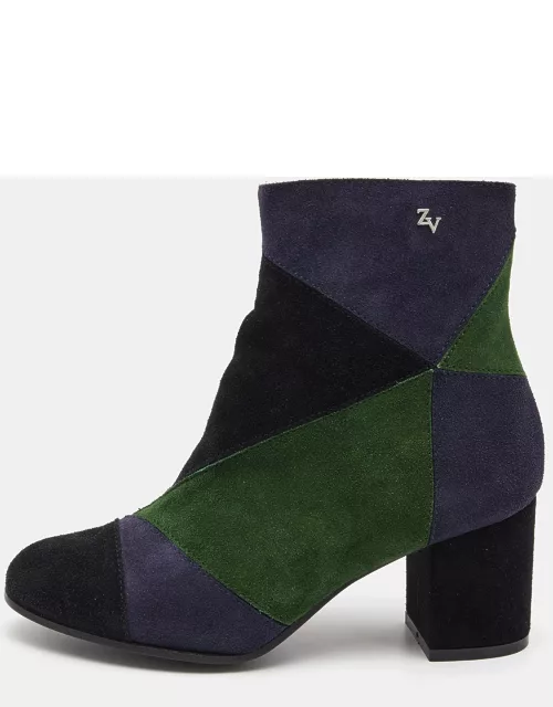 Zadig & Voltaire Tricolor Suede Ankle Boot