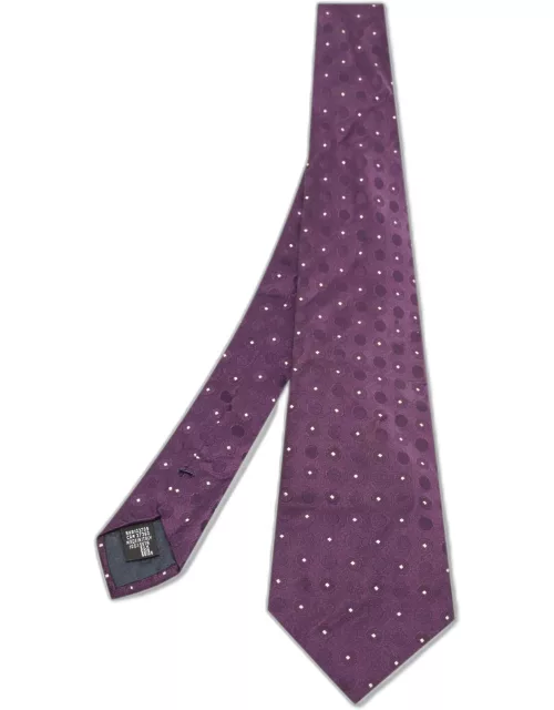 Emporio Armani Purple Patterned Silk jacquard Tie