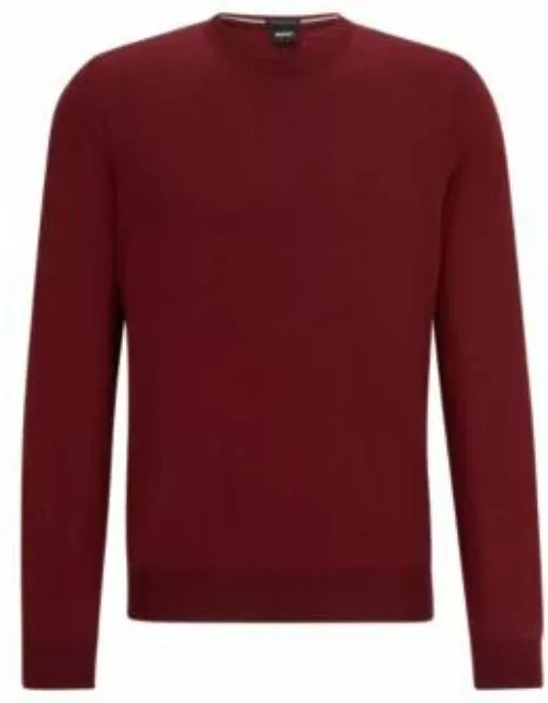 Logo-embroidered sweater in wool- Dark Red Men's Sweater