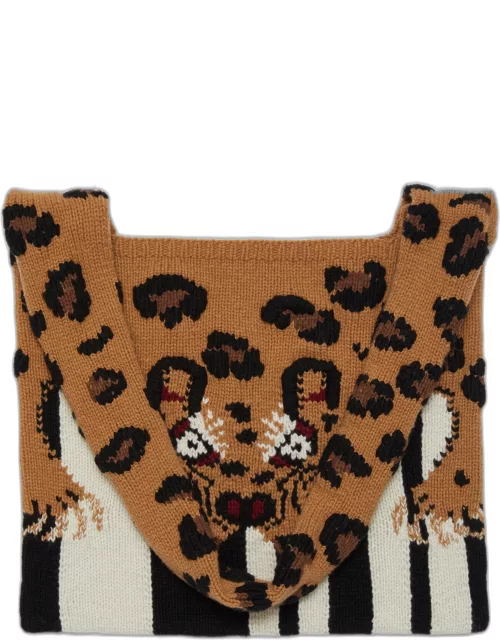 Leopard Knit Bag