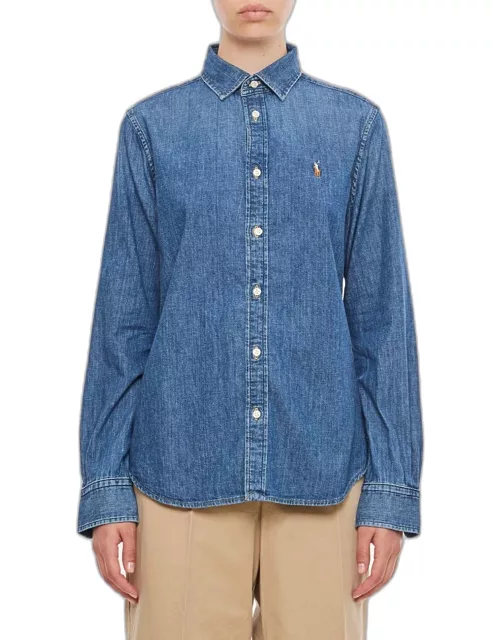 Polo Ralph Lauren Long Sleeve Button Front Shirt Blue