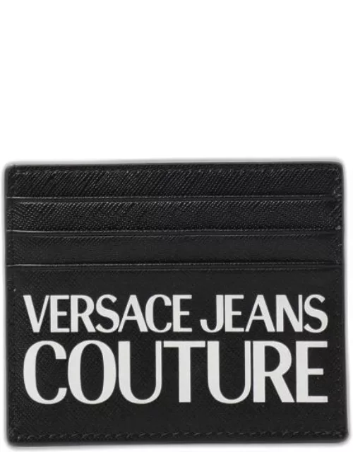 Versace Jeans Couture credit card holder in saffiano leather with logo