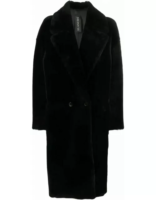 Blancha Black Shearling Coat