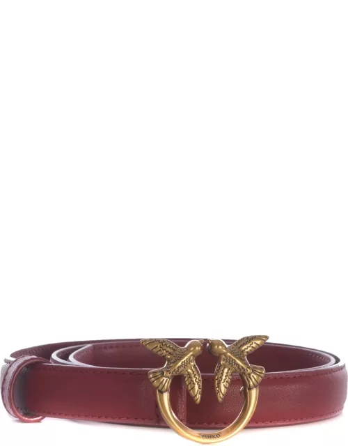 Belt Pinko love Berry In Soft Leather