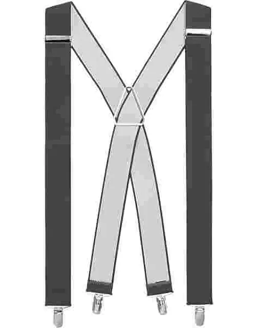 Pronto Uomo Big & Tall Men's 35mm Clip Suspenders Charcoa