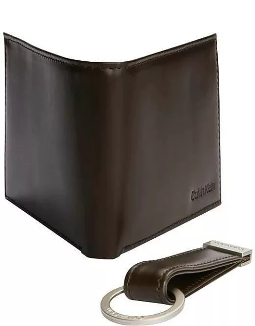 Calvin Klein Men's Extra-Capacity Wallet with Key Fob Dark Brown
