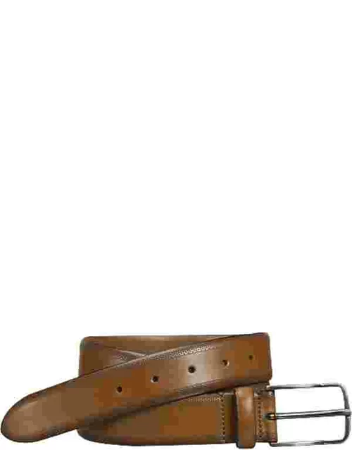 Johnston & Murphy Men's Embossed Leather Belt Brown
