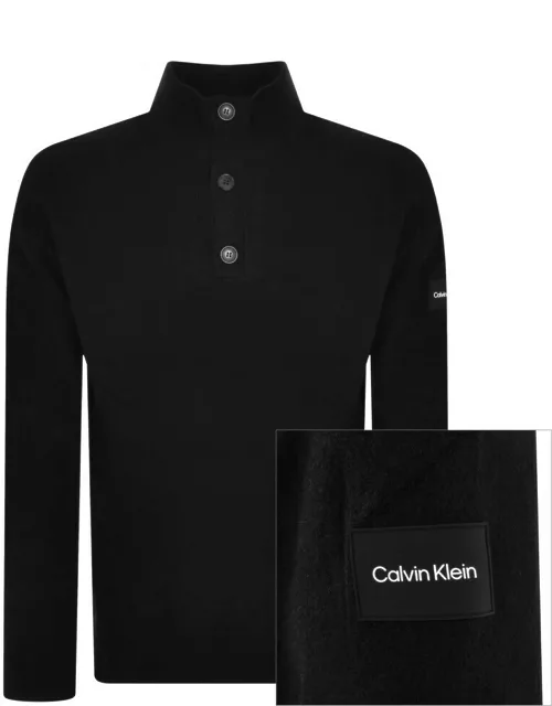 Calvin Klein Lyca Blend Quarter Zip Jumper Black