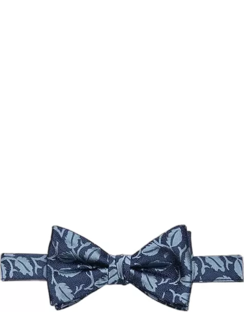 Pronto Uomo Men's Pre-Tied Bow Tie Dark Blue Leaf