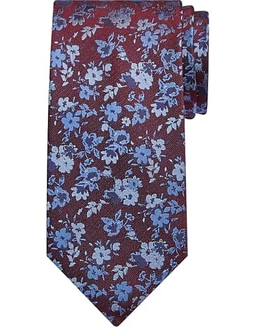 Pronto Uomo Men's Narrow Tie Burg/Blu Flora