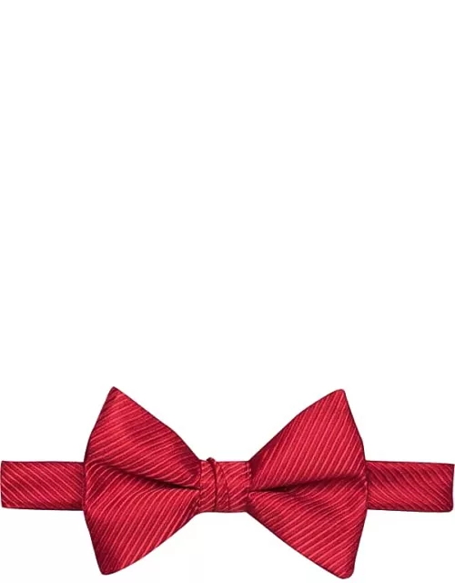 Calvin Klein Men's Textured Stripe Bow Tie Red