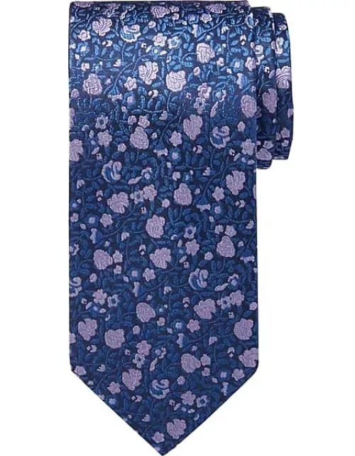 Pronto Uomo Men's Narrow Tie Purple/Blu Flora