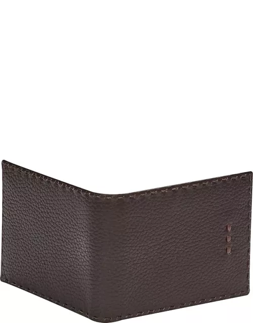 Joseph Abboud Men's Bi-Fold Pebbled Leather Wallet Brown