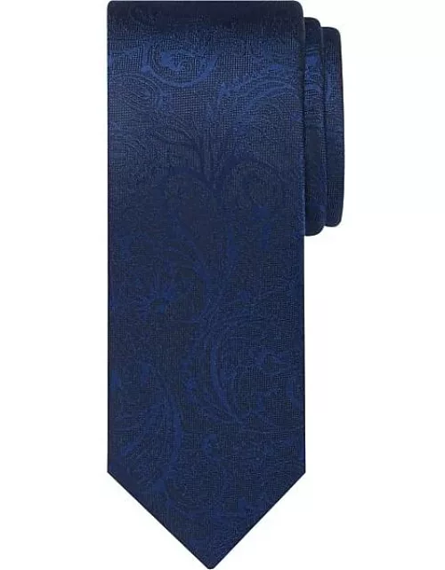 Egara Men's Narrow Tie Dark Blue Paisley