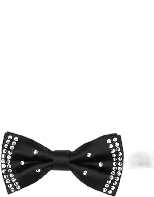Egara Men's Pre-Tied Crystal Bow Tie Black