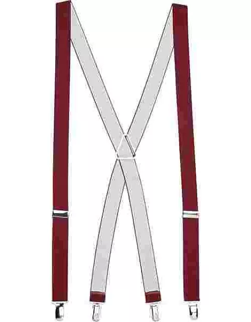 Egara Men's Clip Suspenders Burgundy Solid