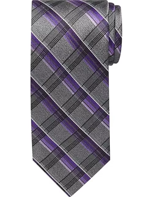 Pronto Uomo Men's Narrow Tie Purple/Char Grid