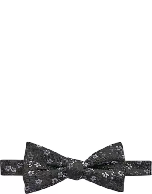 Egara Men's Pre-Tied Floral Bow Tie Black