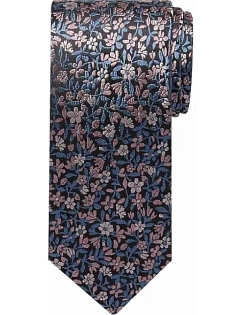 Pronto Uomo Men's Narrow Tie Pnk/Blu Flor