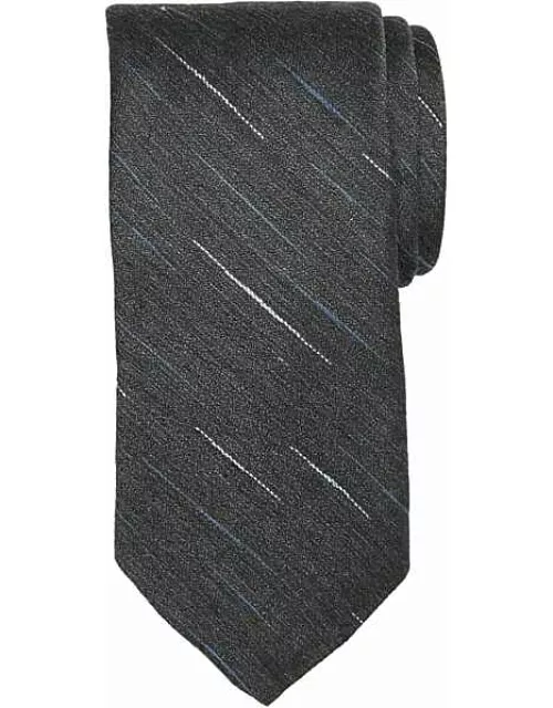 Pronto Uomo Men's Narrow Tie Sketched Stripe Black